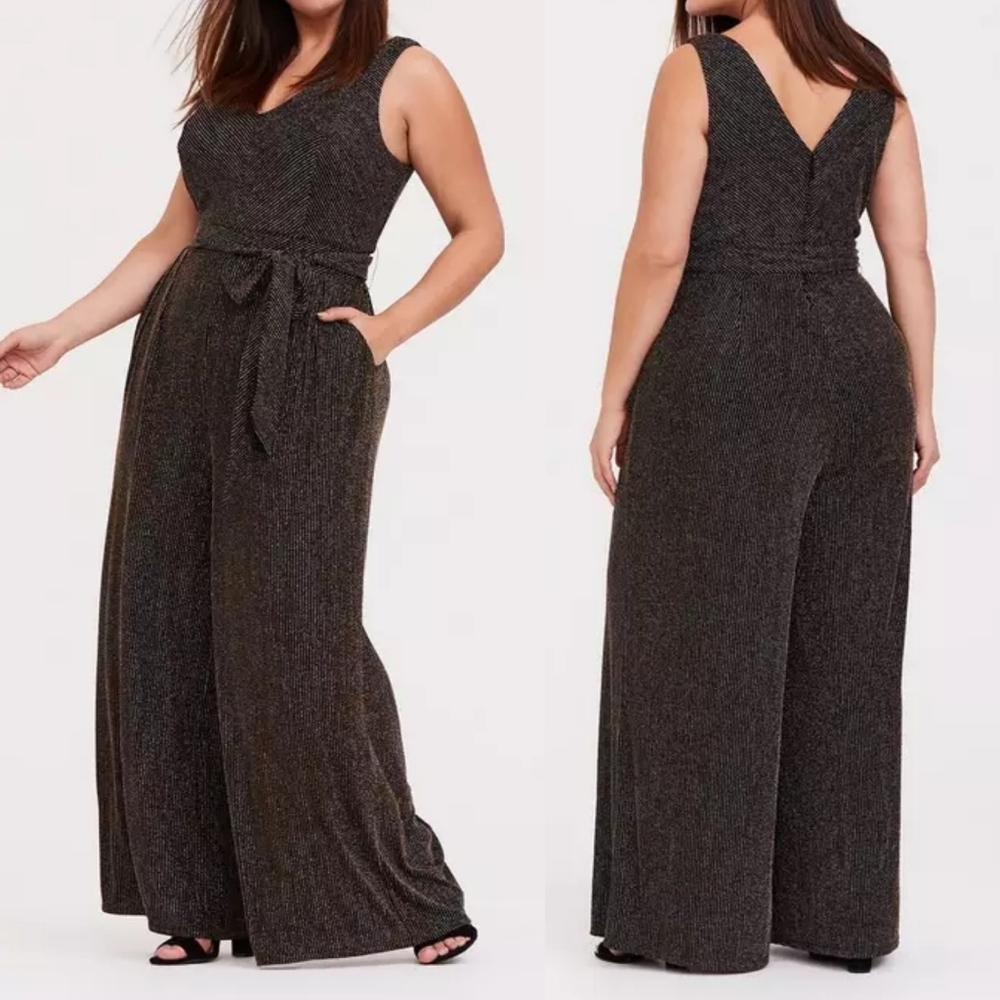Torrid Metallic Glitter Knit Plus Size Jumpsuit
